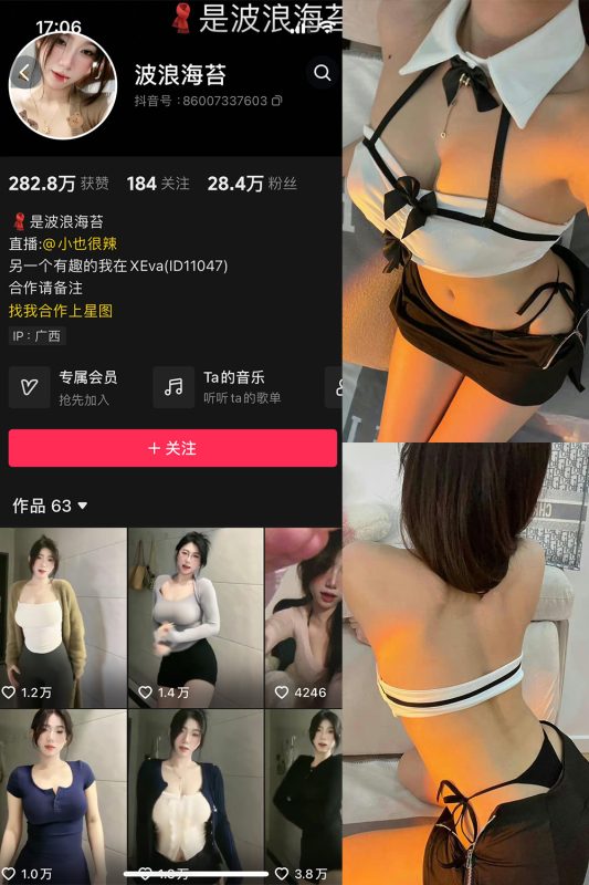 抖音 波浪海苔 微密圈 NO.001期 【2P4V】最新至：2024.3.1-岛屿电鸽微密圈-全网最全抖音网红高质量总站