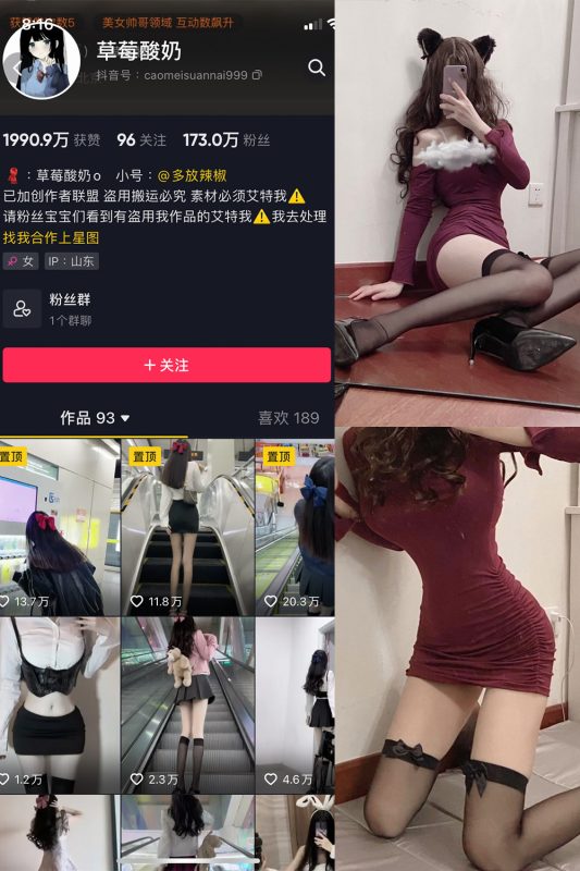 抖音 草莓酸奶 微密圈  NO.001期 【48P】-岛屿电鸽微密圈-全网最全抖音网红高质量总站
