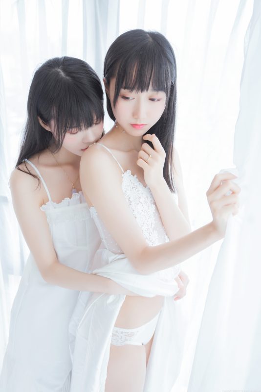 桜桃喵 – 朝(白裙×白裙) (木绵绵&桜桃喵) [58P1.5G]-岛屿电鸽微密圈-全网最全抖音网红高质量总站